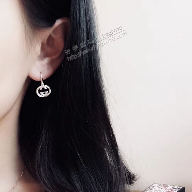 GUCCi飾品 古馳s925純銀耳環 Gucci經典雙G標誌耳鉤 耳釘  zgbq1118